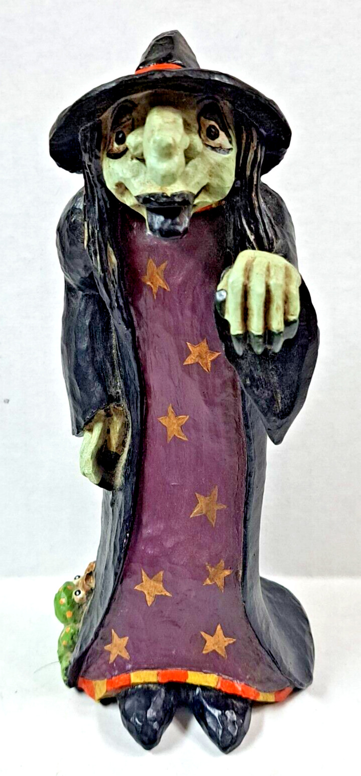 Halloween witch figurine dated 1998 RODNEY W LEESEBERG
