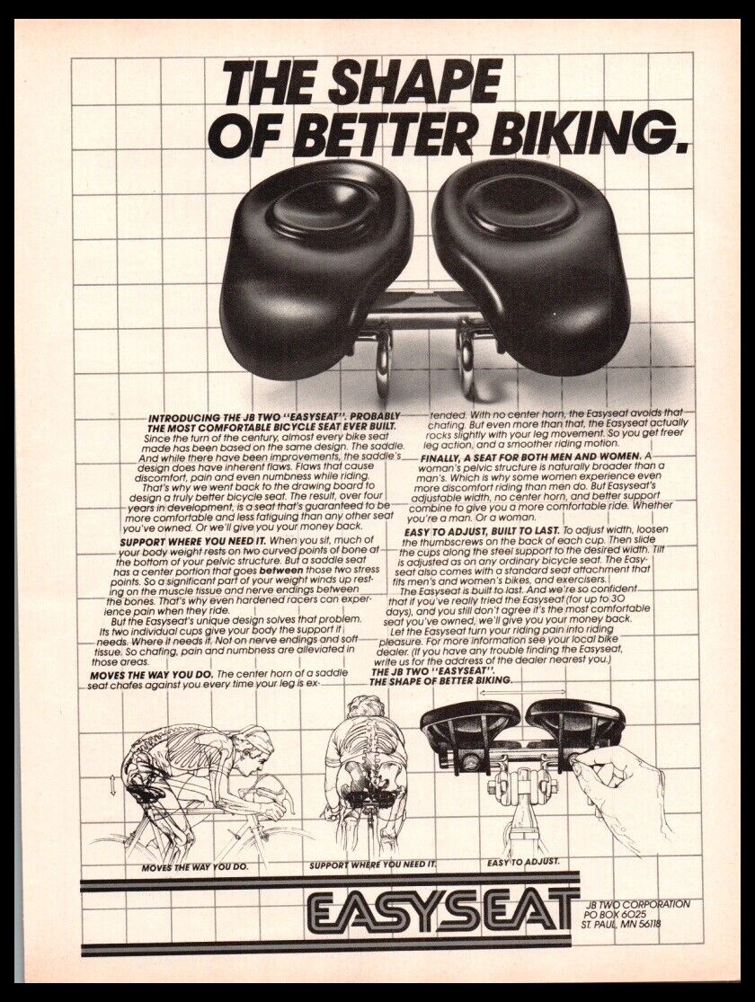1982 Easy Seat saddles-Vintage ORIGINAL Bike/Bicycle Print ad/mini poster-1980\'s