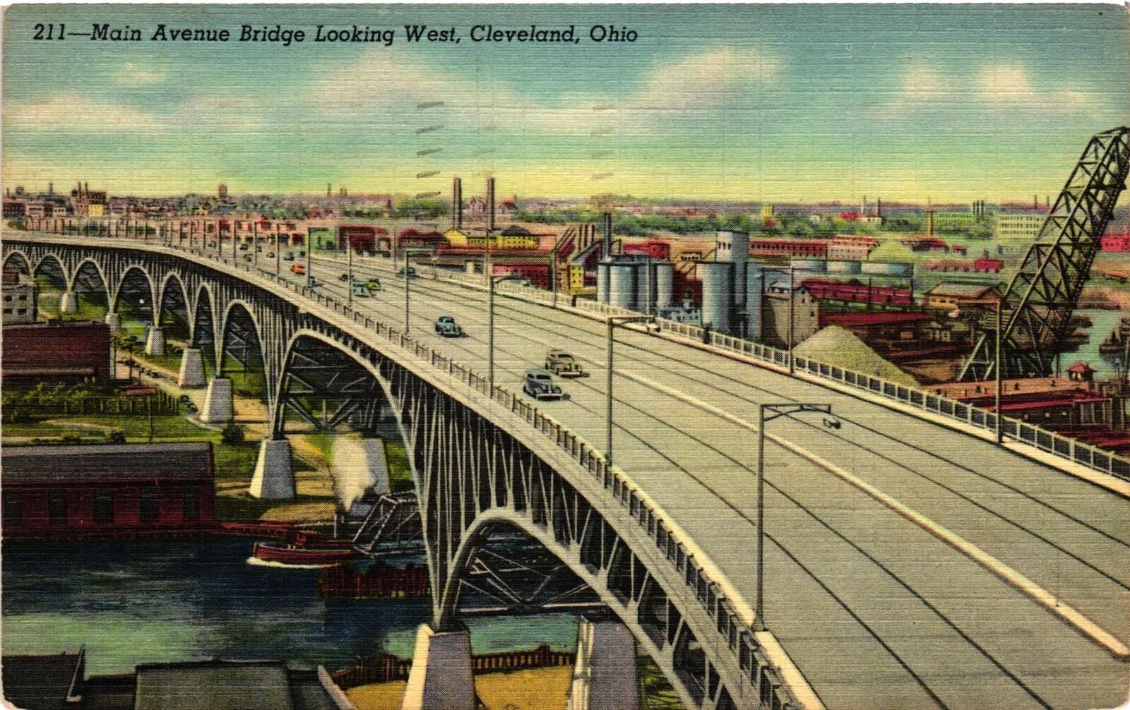 Vintage Postcard- Main Avenue Bridge, Cleveland, OH. Early 1900s