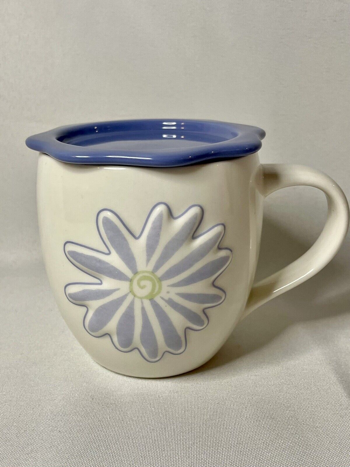 Starbucks 2006 Purple Lavender 3D Embossed Flower Floral Coffee Tea Mug Cup Lid