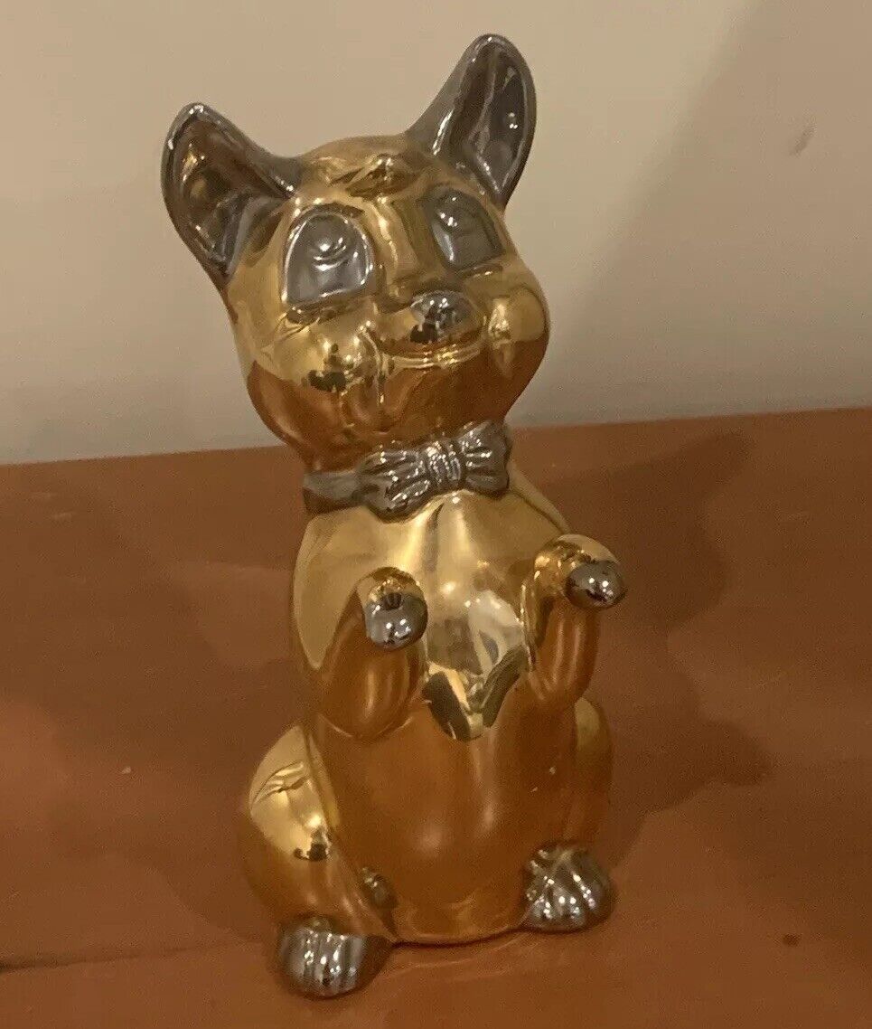 Vintage MCM Cheerful Dog with Bow Figurine
