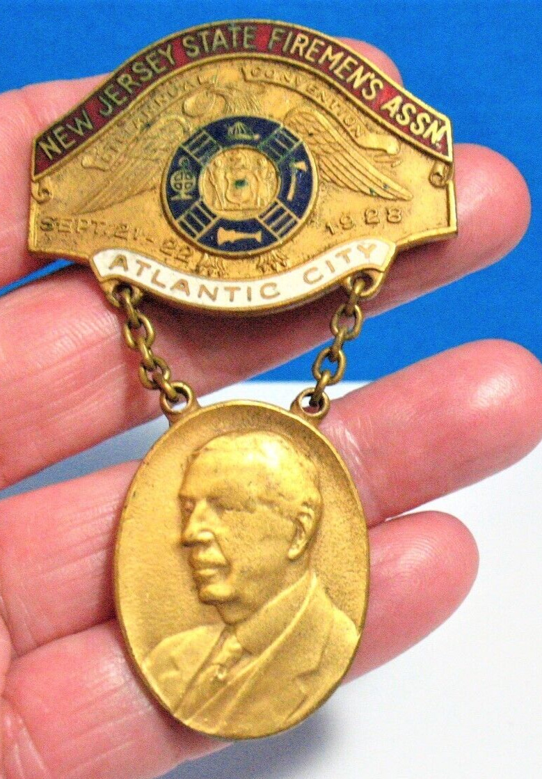 NEW JERSY STATE FIREMENS ASSN ATLANTIC CITY 1928 MEDAL