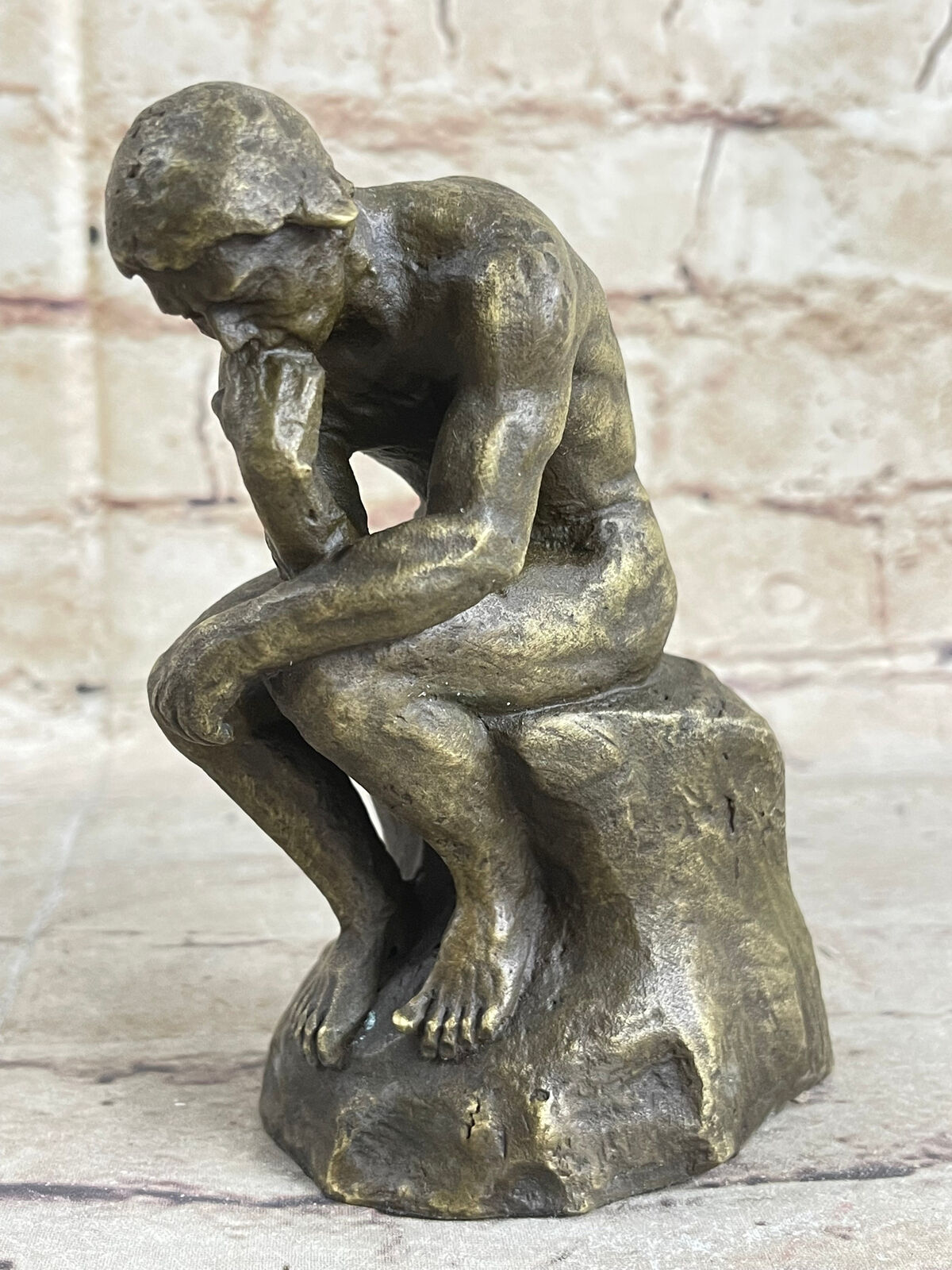Hot Cast Bronze Realism Art Noveau Sculpture The Thinker Thinking Man Artwork