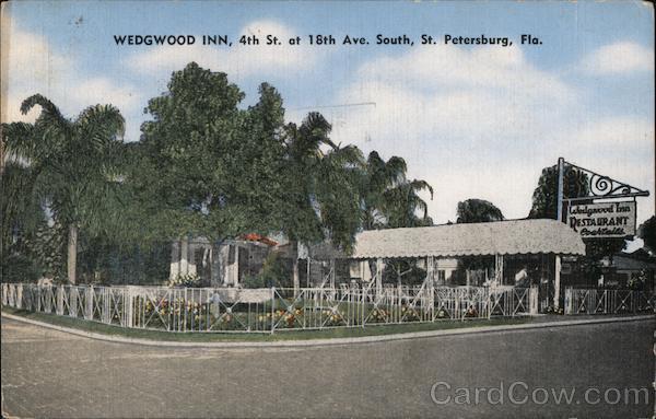 1934 St. Petersburg,FL Wedgwood Inn Pinellas County Florida Linen Postcard