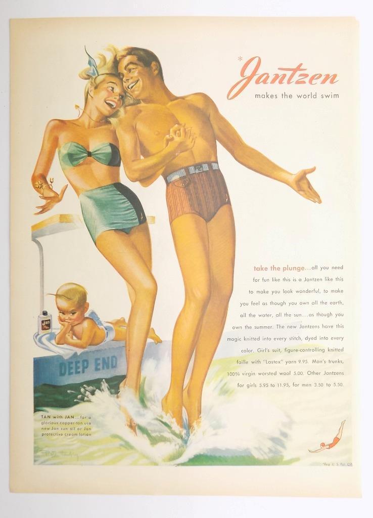 Vintage Print Ad 1947 Life Magazine Jantzen Swimwear Pete Hawley Baby 10\