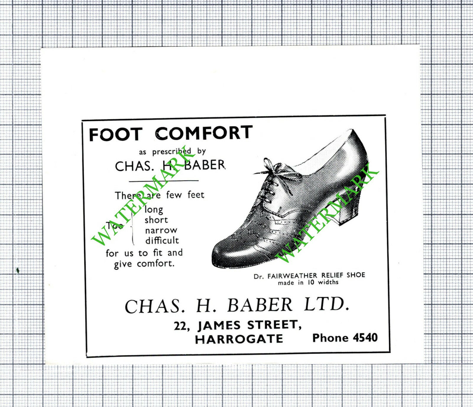 Chas H Baber Ltd Harrogate Advert  -  1959 Small Cutting