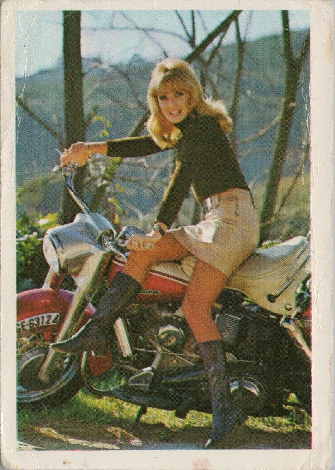 1970 WOMAN & MOTORCYCLE CALENDAR 10.75 x 8 cm (4.5\