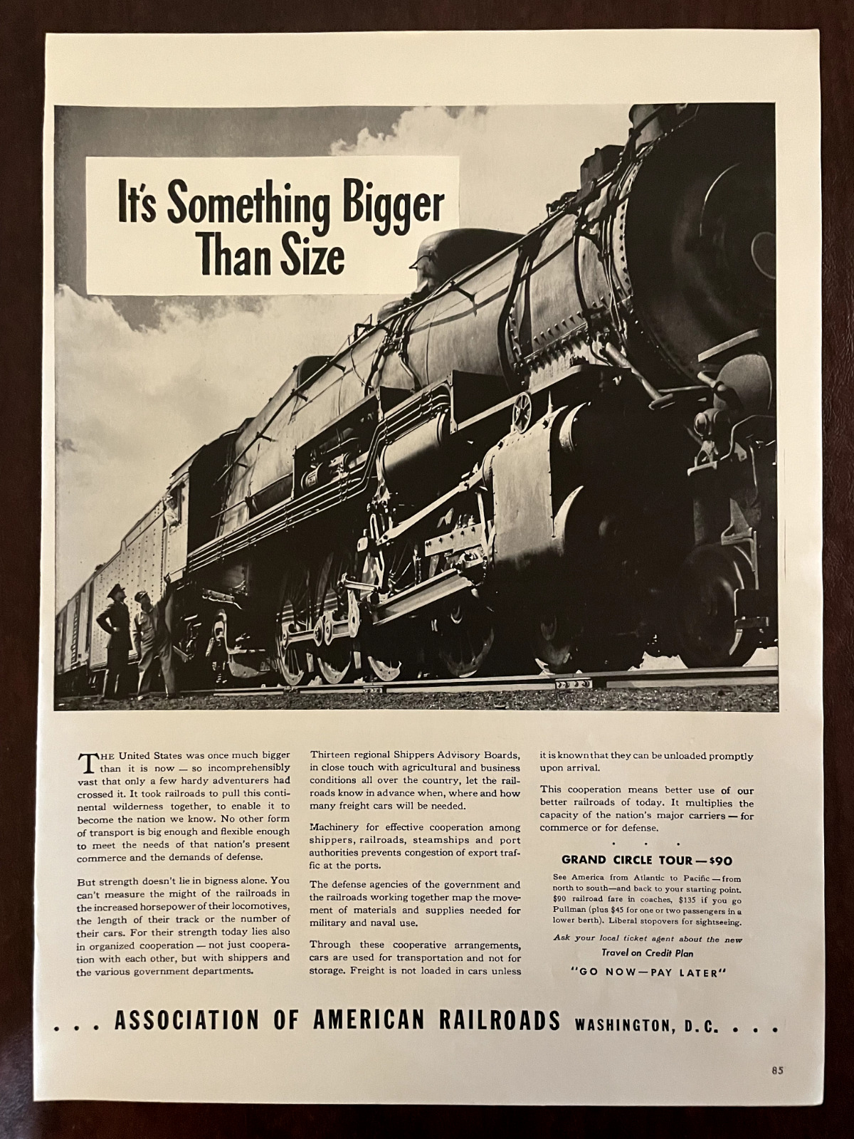 1941 RAILROAD Vintage Print Ad American Association Train Engine