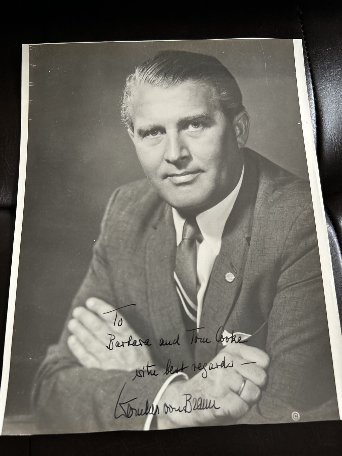 Official Photo Auto Wernher von Braun Director Marshall Space Ctr NASA SS Nazi