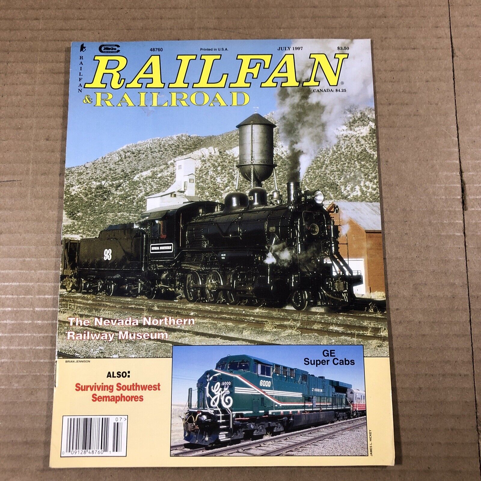 Railfan & Railroad Magazine July 1997 Nevada Northern Railway Museum
