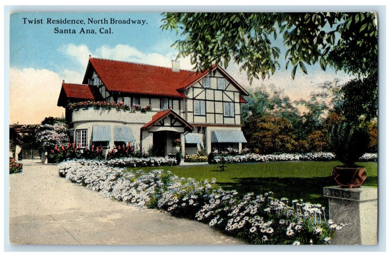 c1930\'s Twist Residence North Broadway Santa Ana California CA Vintage Postcard