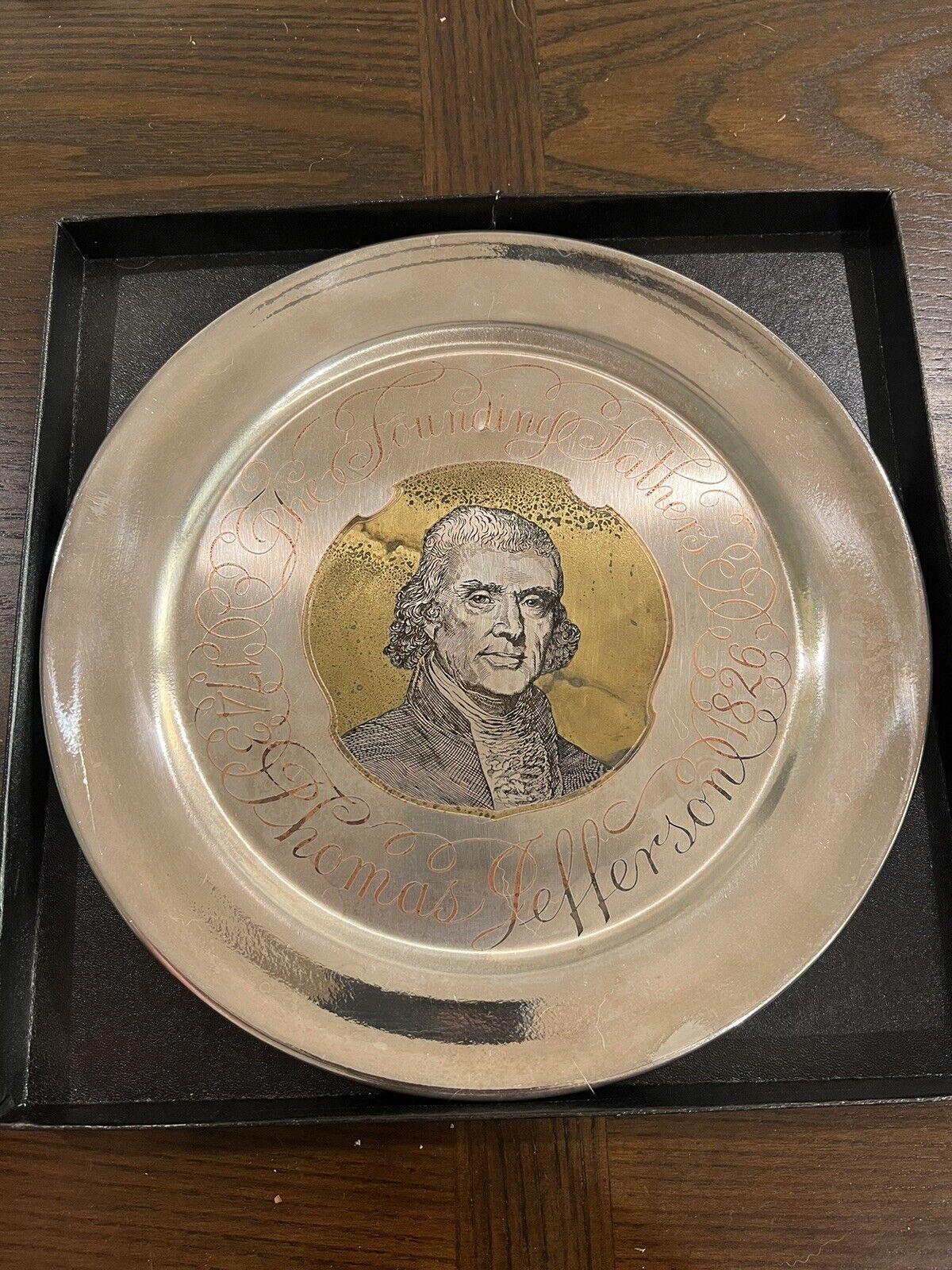 Damascene By Reed & Barton,The Founding Fathers Thomas Jefferson Plate #139/2500