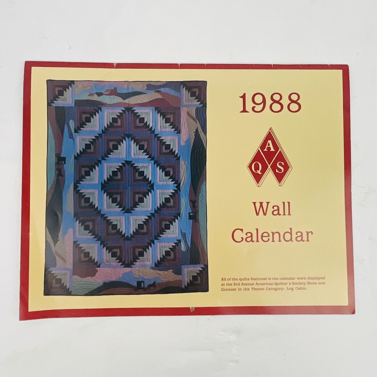 Vintage American Quilters Society 1988 Calendar AQS Quilts Unused Paducah KY