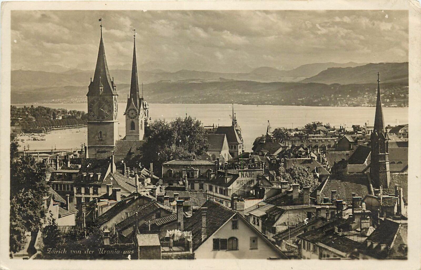 ZURICH VON DER URANIA AUS SWITZERLAND RPPC Postcard pm 1932