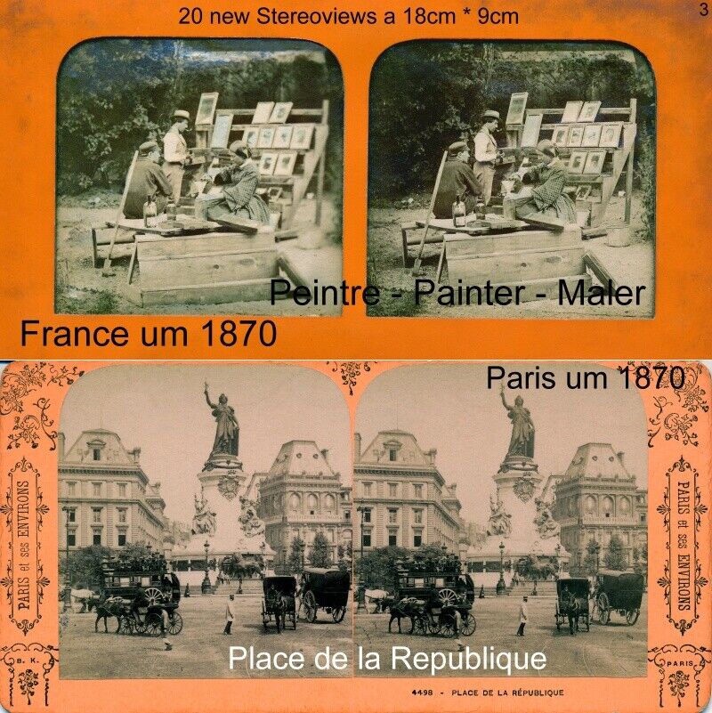 20 Stereoviews Paris 1870-1900 France Frankreich  Lot 3