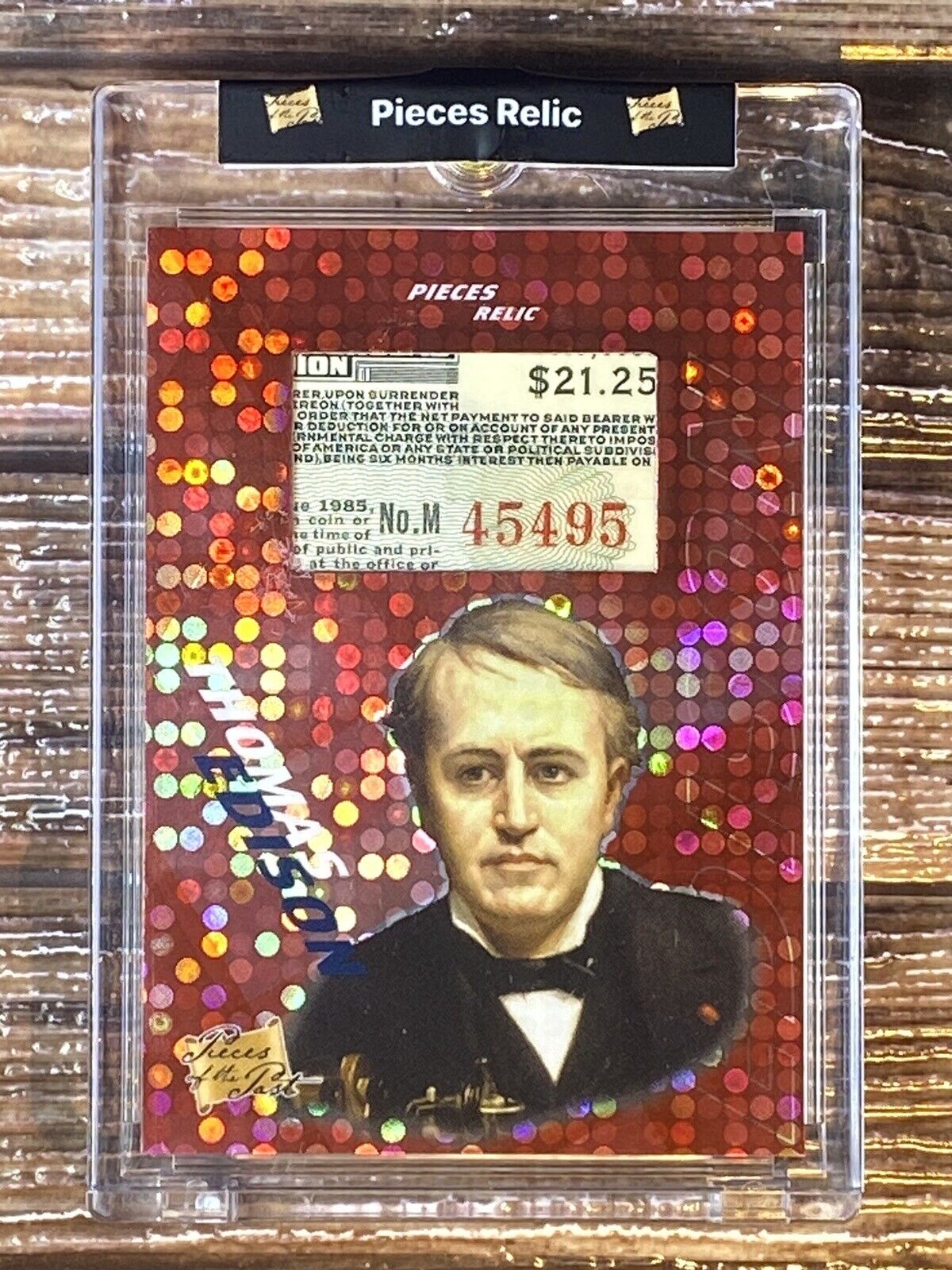 2021 Super Pieces Of The Past Red Thomas Edison Document Relic 1/1 Card