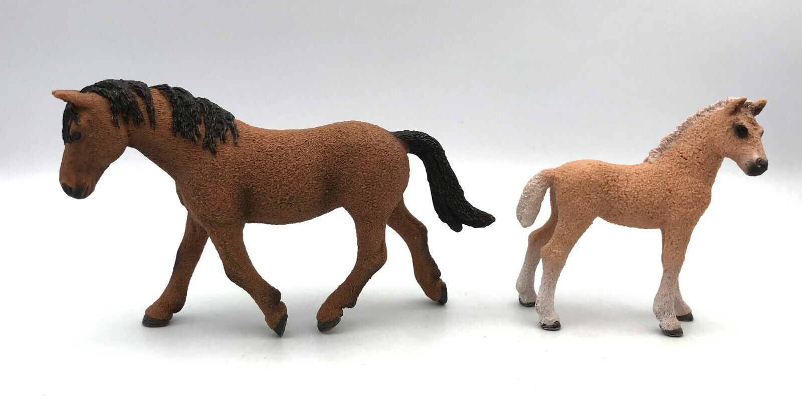 Schleich BASHKIR CURLY MARE & FOAL Horse Figures 2014 Retired 13780 13781