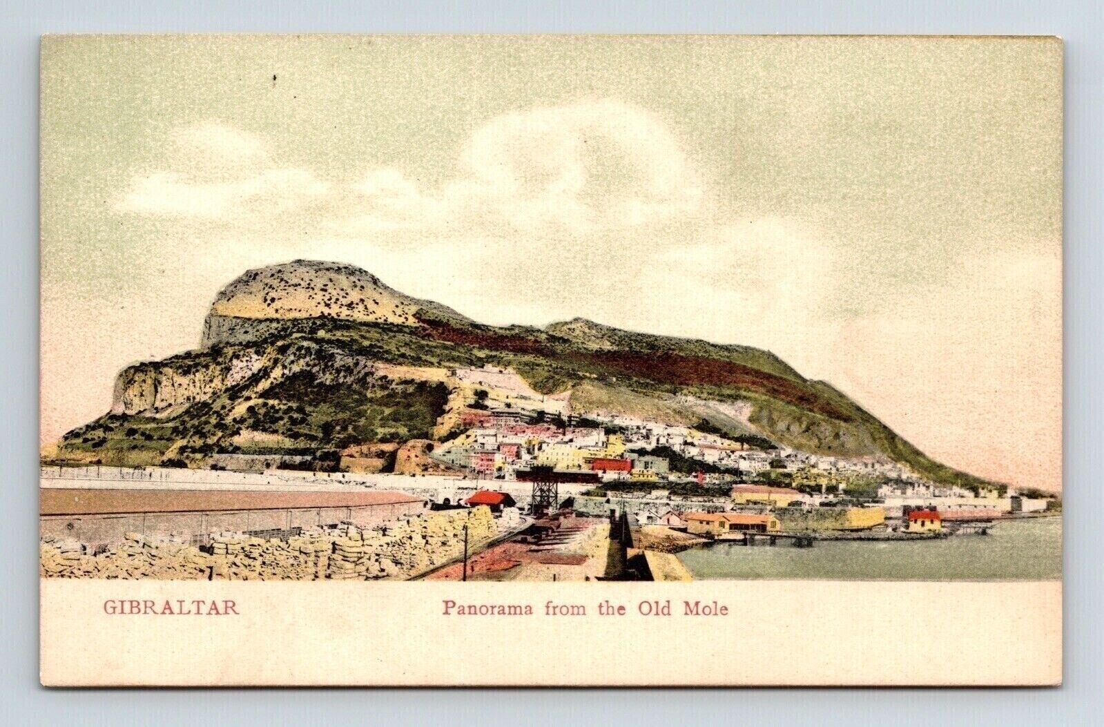 Gibraltar Panorama From Old Mole Antique Postcard UNP Unused DB