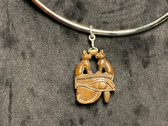 One Of A Kind Amulet of The Eye of Horus with the two Bastet Goddess