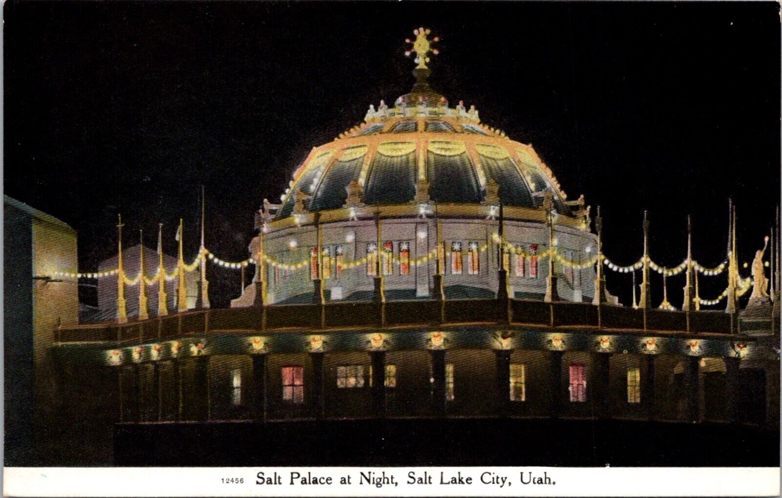 Salt Lake City, UT Salt Palace at Night Postcard