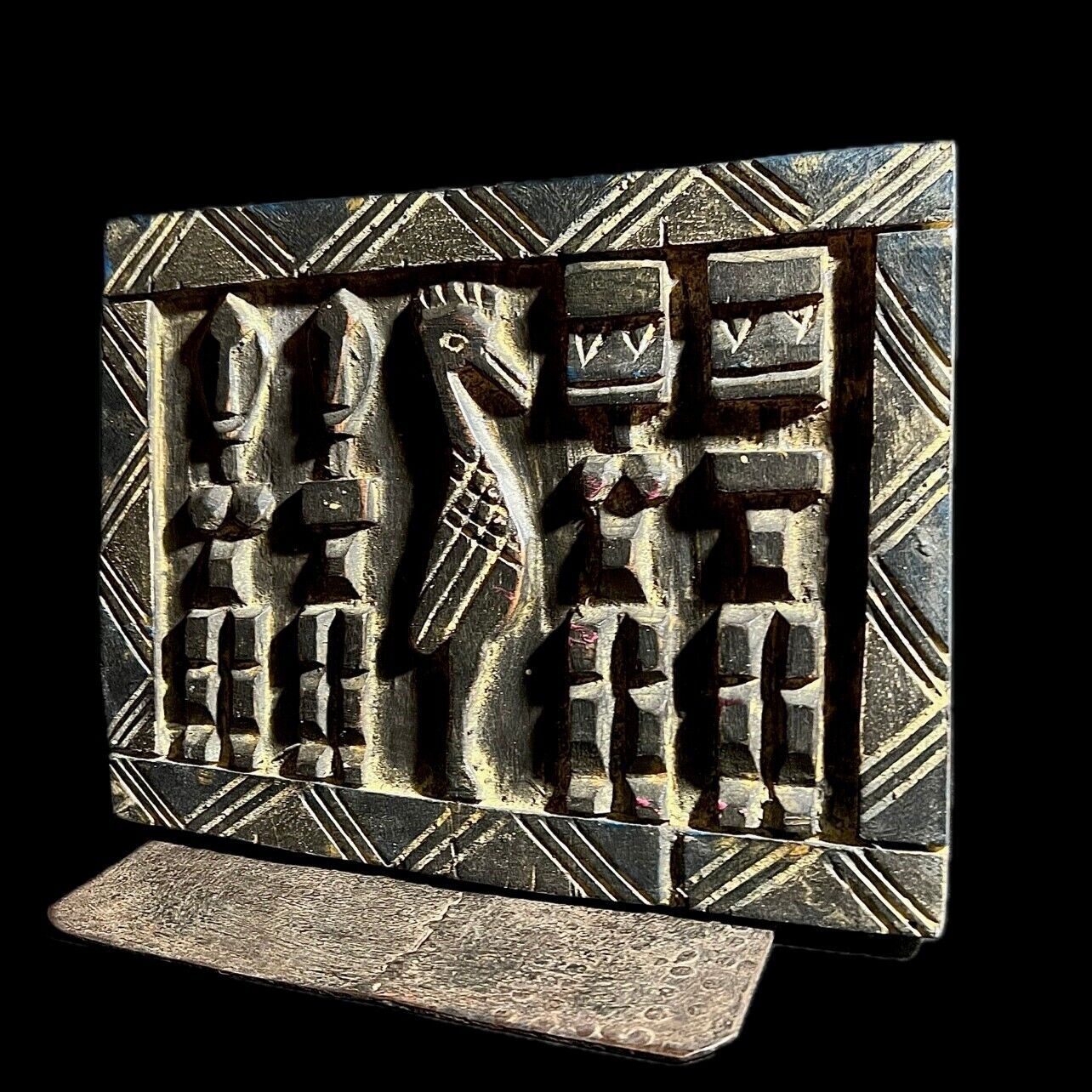 African Yoruba Granary Door Hand Carved Wall Hanging Home Décor statue-G1951