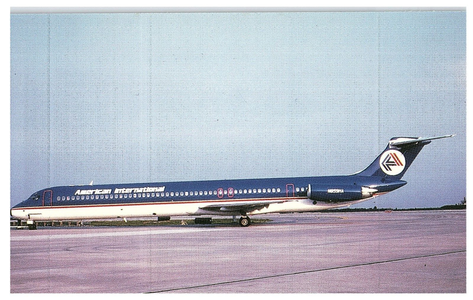 American International MD80 International Airline Museum Historical Postcard 410