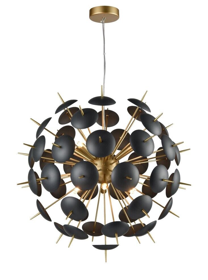 Dandy 12 Light Pendant Mid Century Sputnik Ceiling Chandeliers Modern Matt Black
