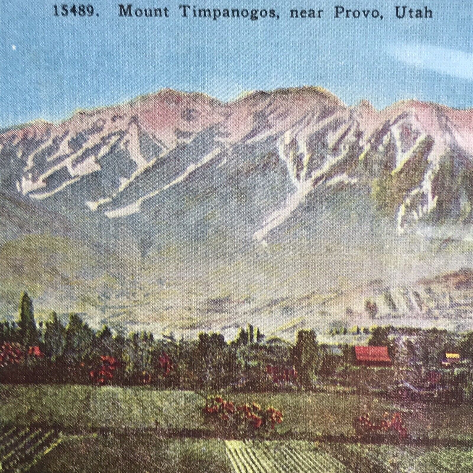 Mount Timpanogos Provo Utah Vintage Postcard Mountain