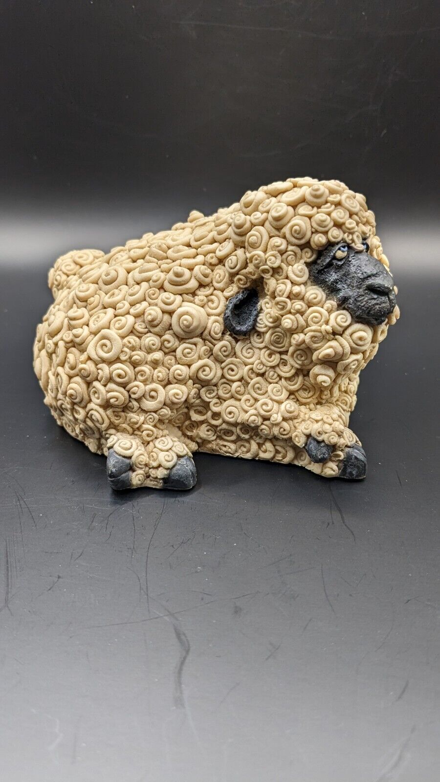 Anthropomorphic Curly Black Faced Sheep
