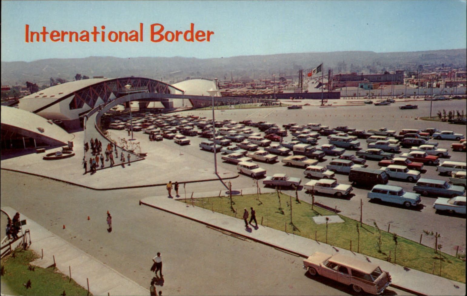 International Border Texas ~ 1950s-60s cars station wagons ~ mid century modern