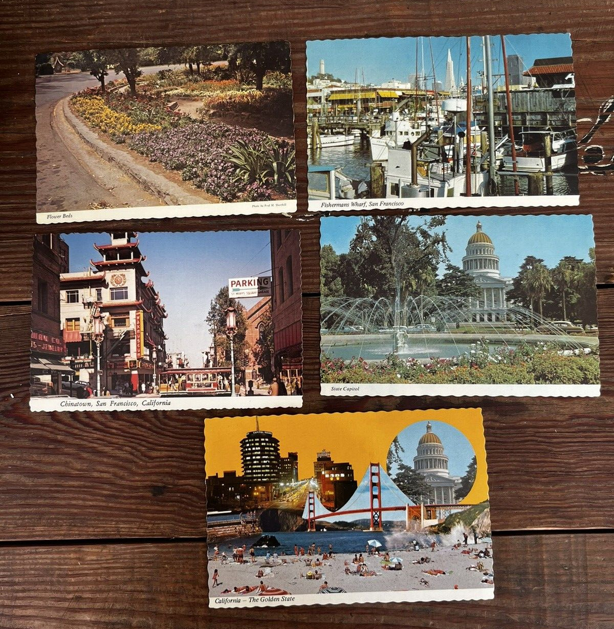 Vintage Unused Postcard Lot (5) California Sacramento San Francisco Chinatown