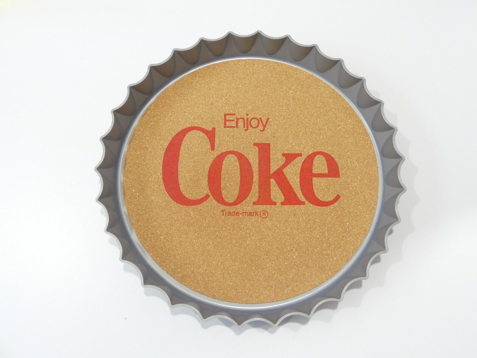 Vintage circa 1977 Coca-Cola Plastic & Cork Bottle Cap Serving Tray - mint