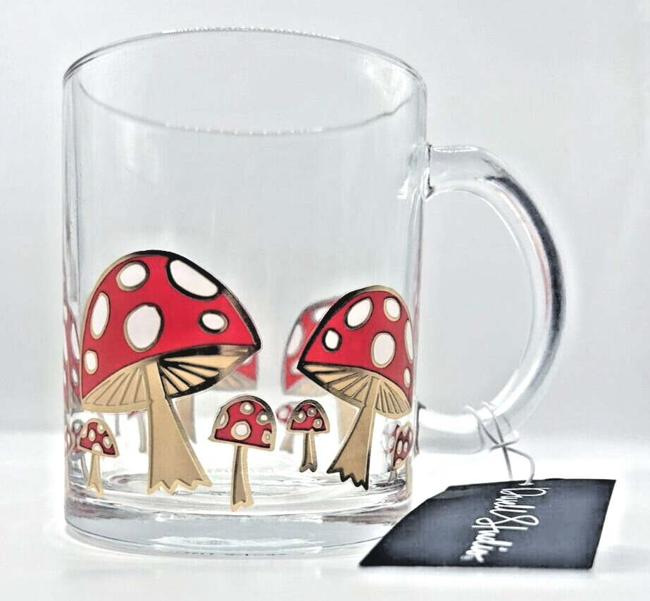 Mushroom Clear Glass Coffee Cup Mug 18 Ounces