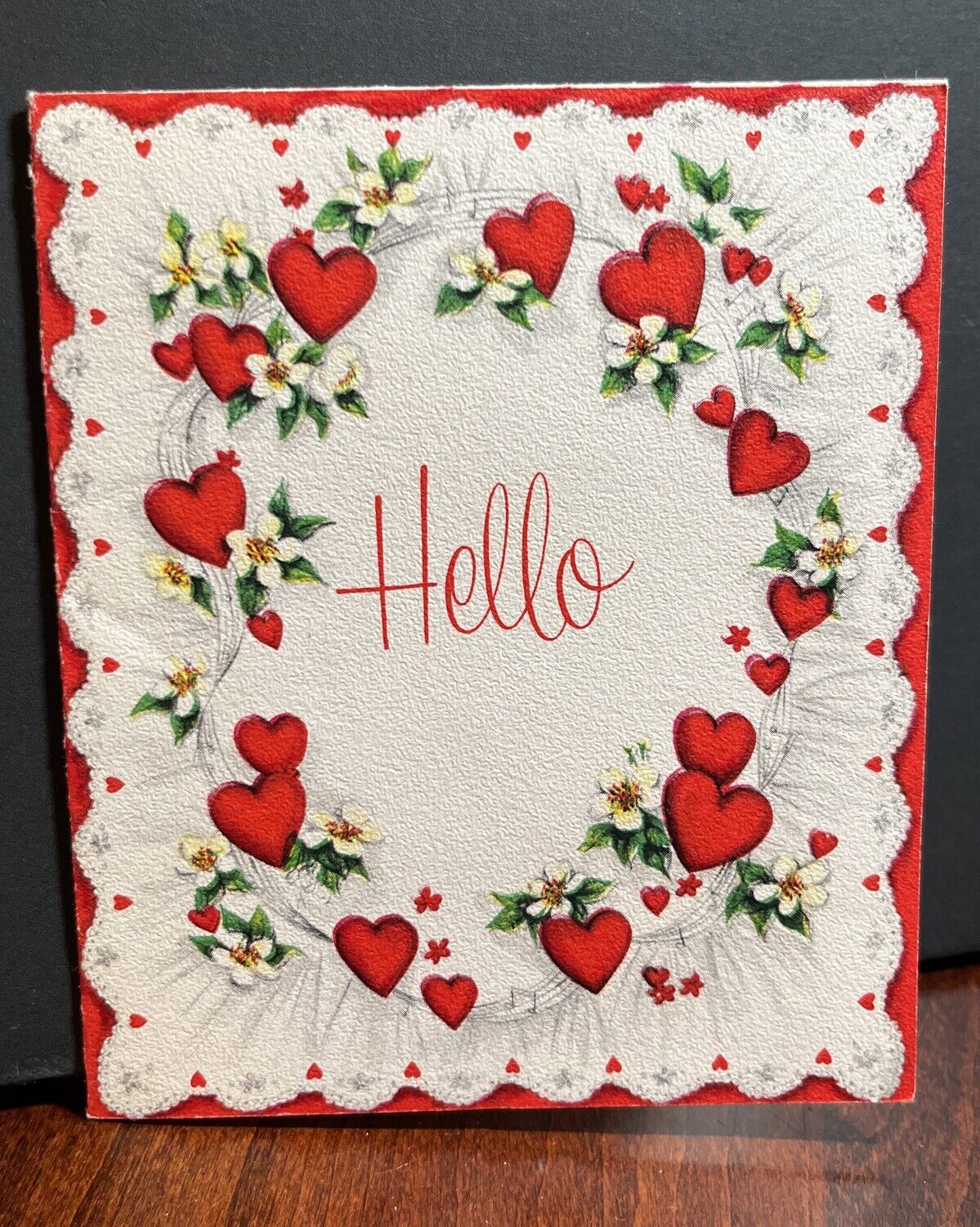 Vintage Hallmark Valentine’s Day Card Hearts/Lace/Flowers/Music Notes, 5V 1-5