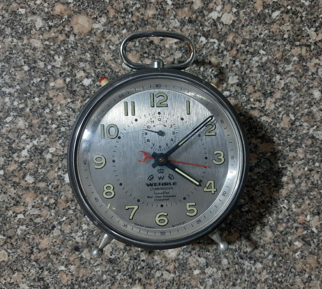 Vintage Large Alarm Clock Wehrle Commander 1950-60 S5 Germany ( Working ) 🙂