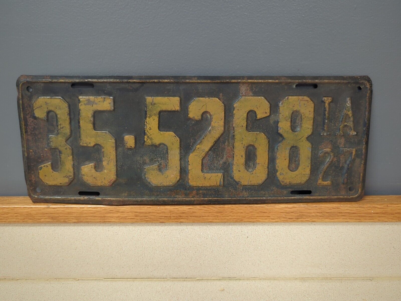 1927 Iowa License Plate Number 35-5268
