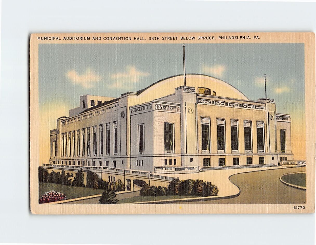 Postcard Municipal Auditorium & Convention Philadelphia Pennsylvania USA
