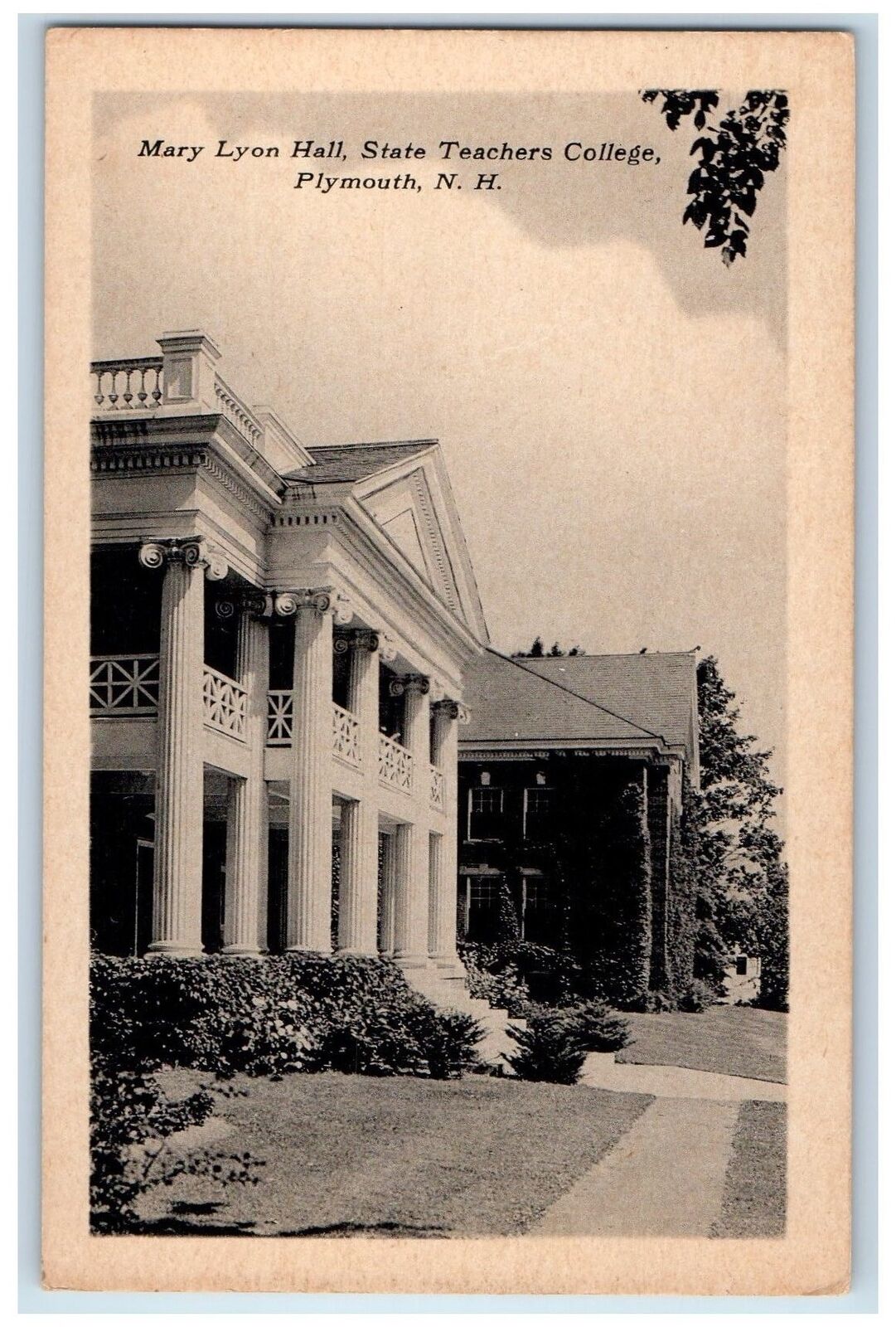 c1920\'s Mary Lyon Hall State Teachers College Plymouth New Hampshire NH Postcard