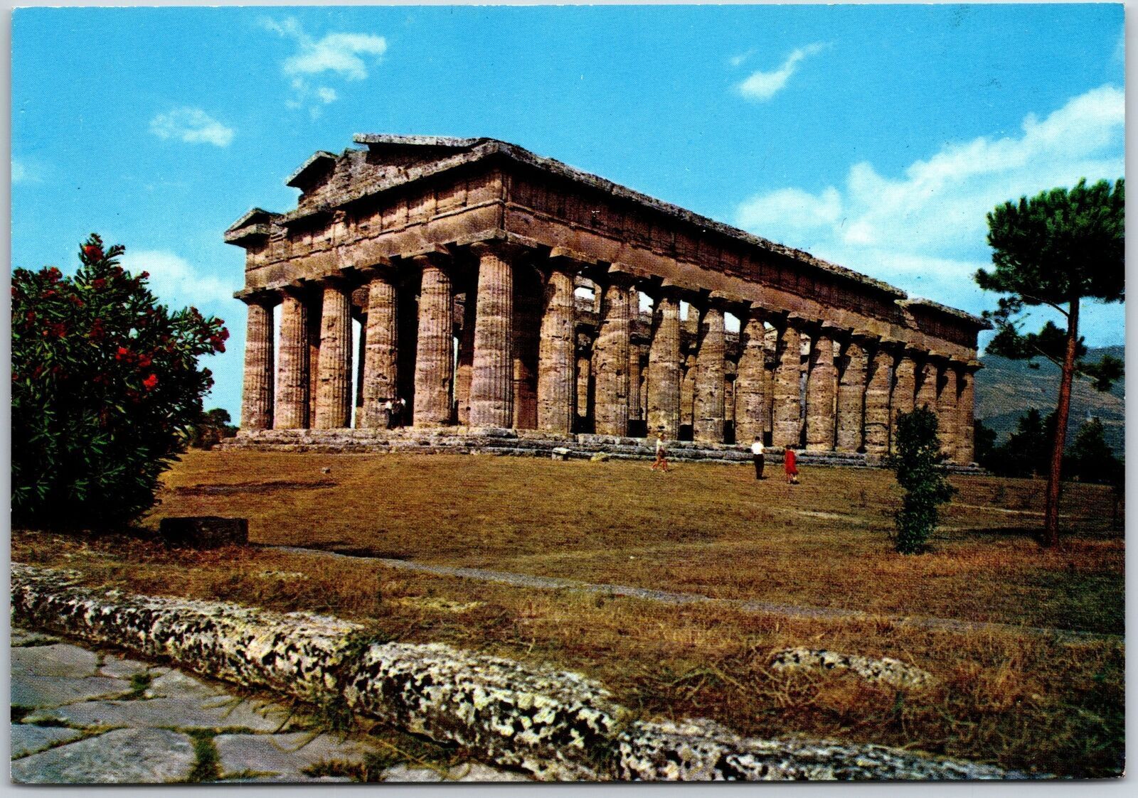 Paestum Neptune\'s Temple Italy Landscape Grounds Postcard