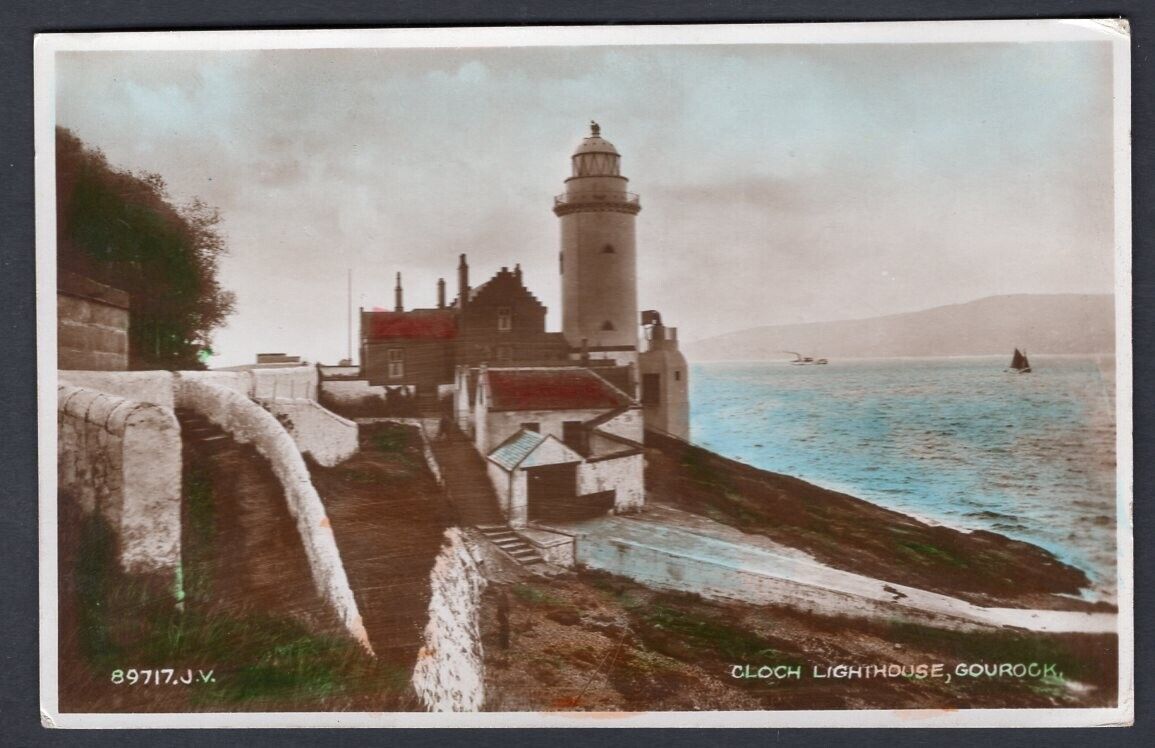 GB Scotland Gourock 1937 Cloch Lighthouse. Real Photo Postcard