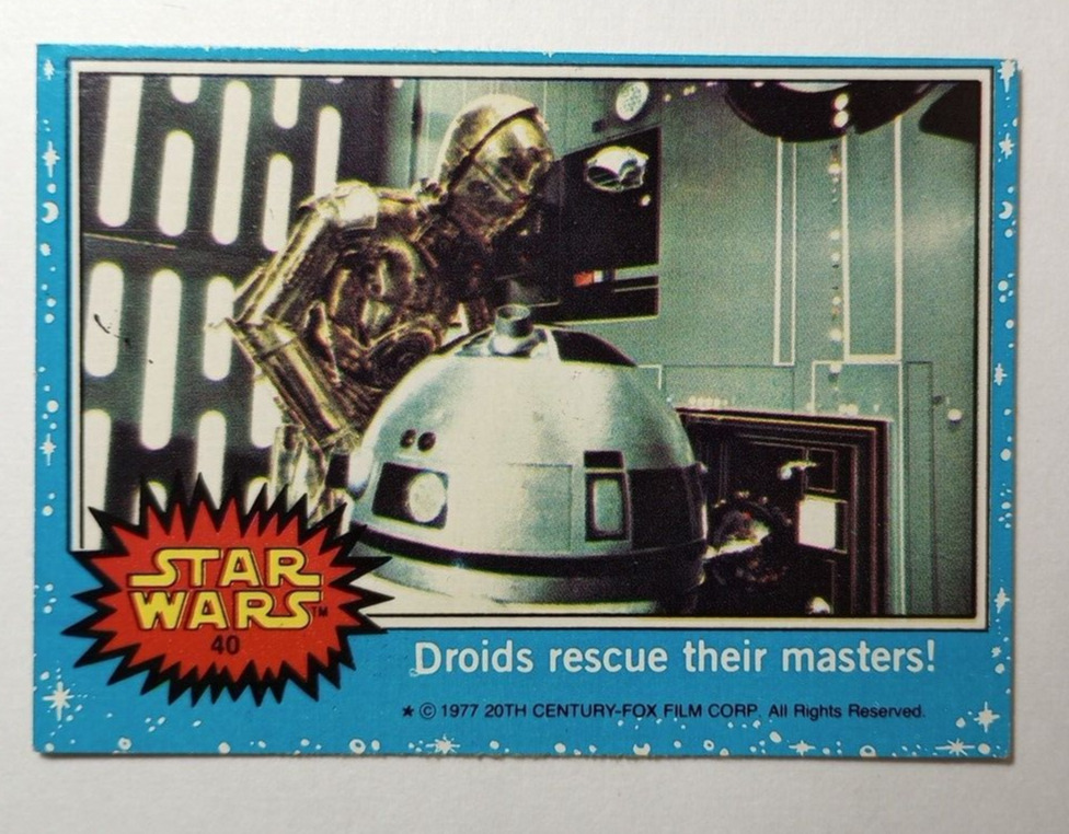 1977 Topps Star Wars #40 Droids rescue their masters  