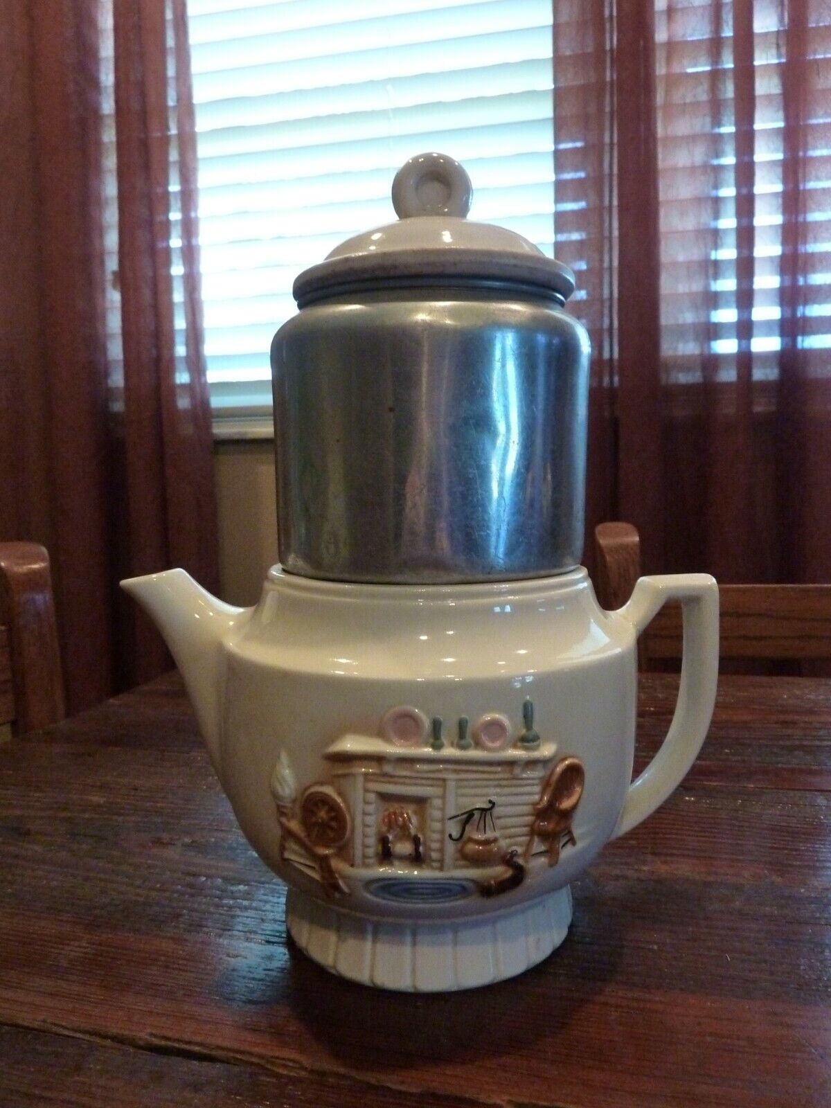 Vintage Porcelier Drip-o-lator Coffee Pot Maker Vitreous China Hearth USA 6 cup