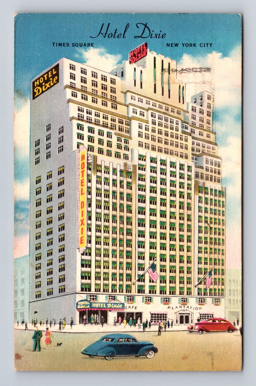 New York City NY-New York, Hotel Dixie Advertising, Vintage c1954 Postcard