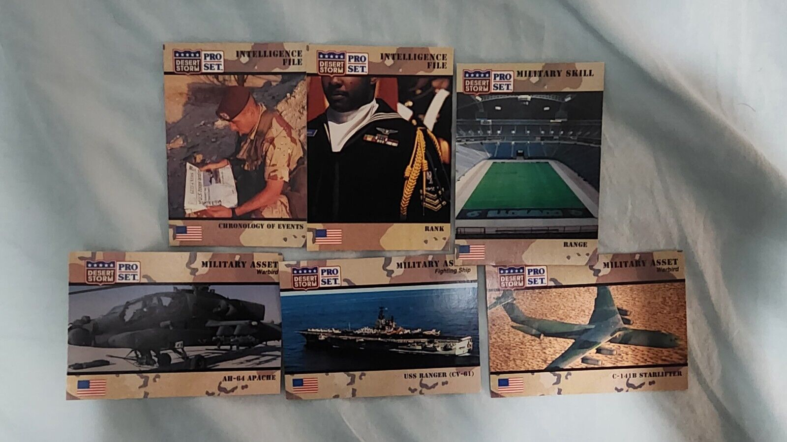 Pro Set Desert Storm assorted set of 6 trading cards
