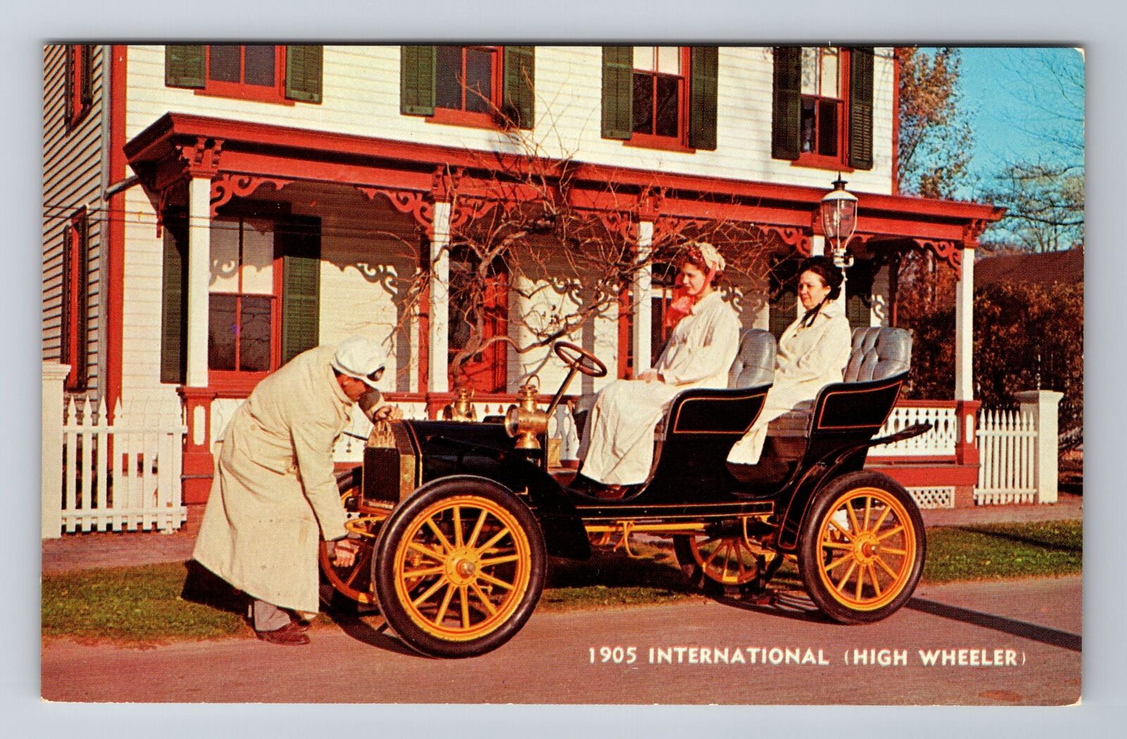1905 International High Wheeler, Cars, Transportation, Antique Vintage Postcard