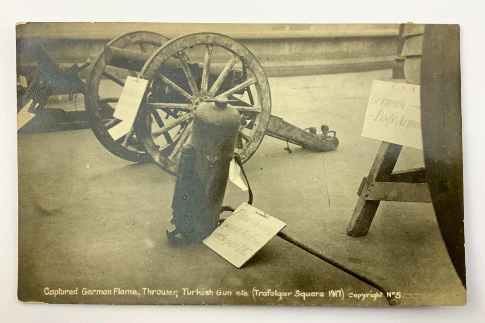 German Flame Thrower Turkish Gun WWI World War 1 RPPC Real Photo Postcard AA194