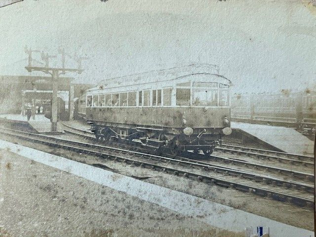 Electric Autocar Train to Filey, Scarborough, 1903 photograph, Yorkshire