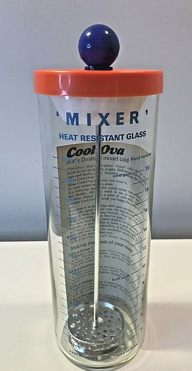 vintage cool ova one pint mixing shaker glass 9\