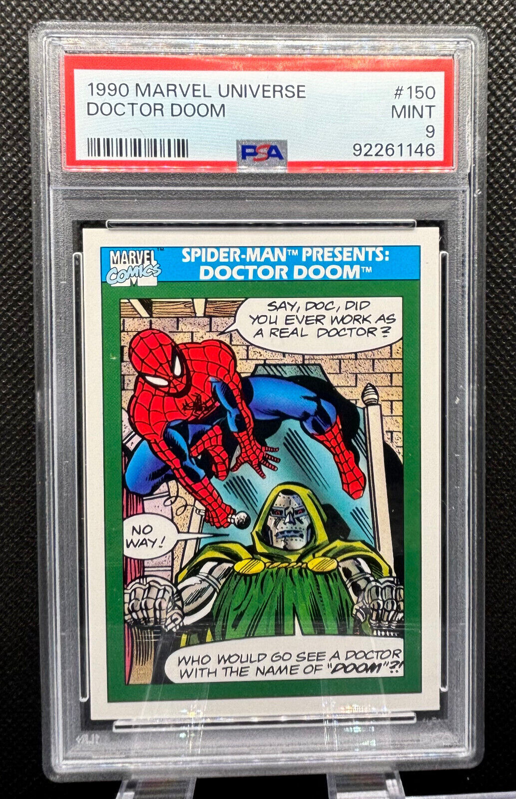 1990 Marvel Universe • #150 Spider-Man Presents: Doctor Doom • PSA 9 MINT • MCU