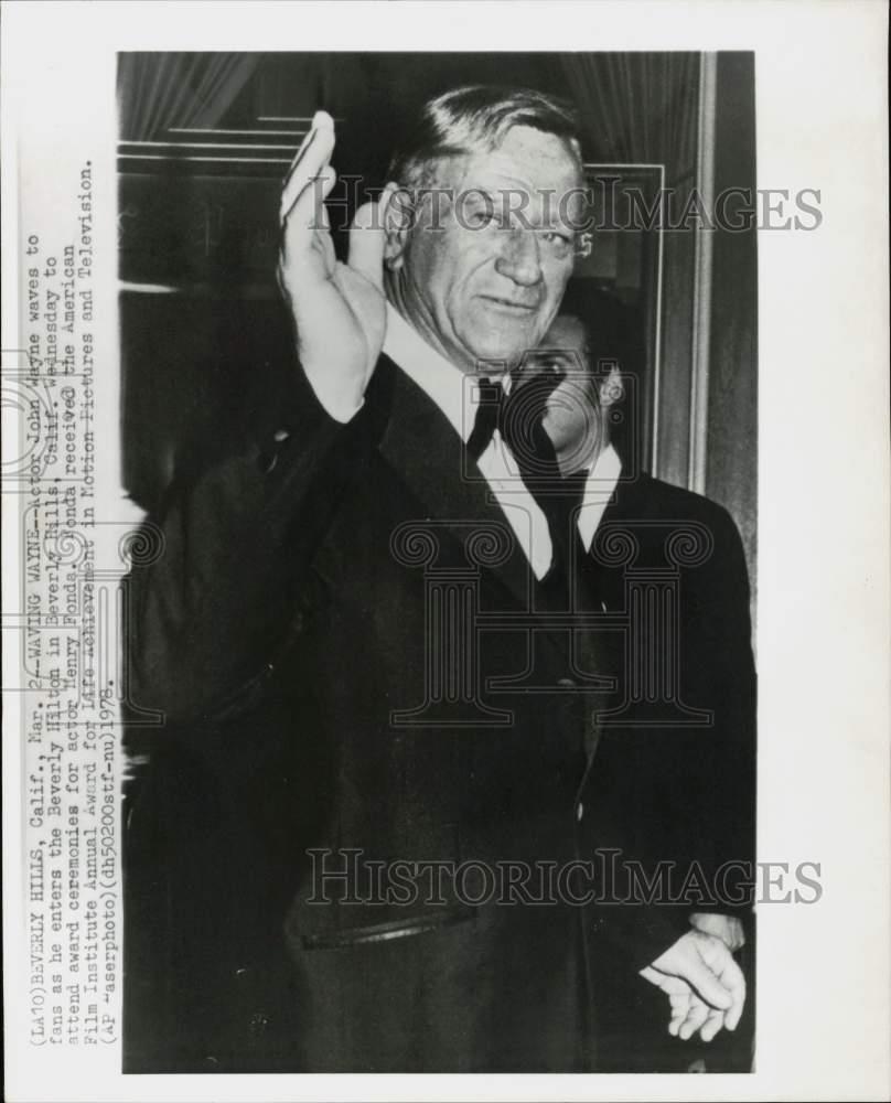 1978 Press Photo Actor John Wayne at the Hilton in Beverly Hills, California